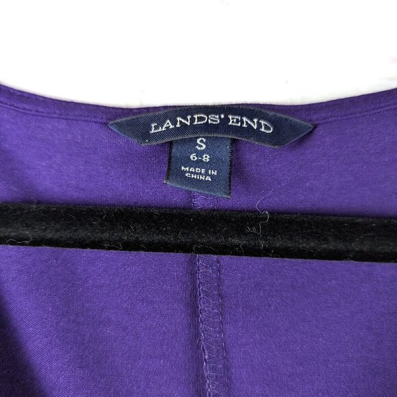 Lands' End Purple 3/4" Sleeve Wrap Dress - Small - Picture 3 of 5